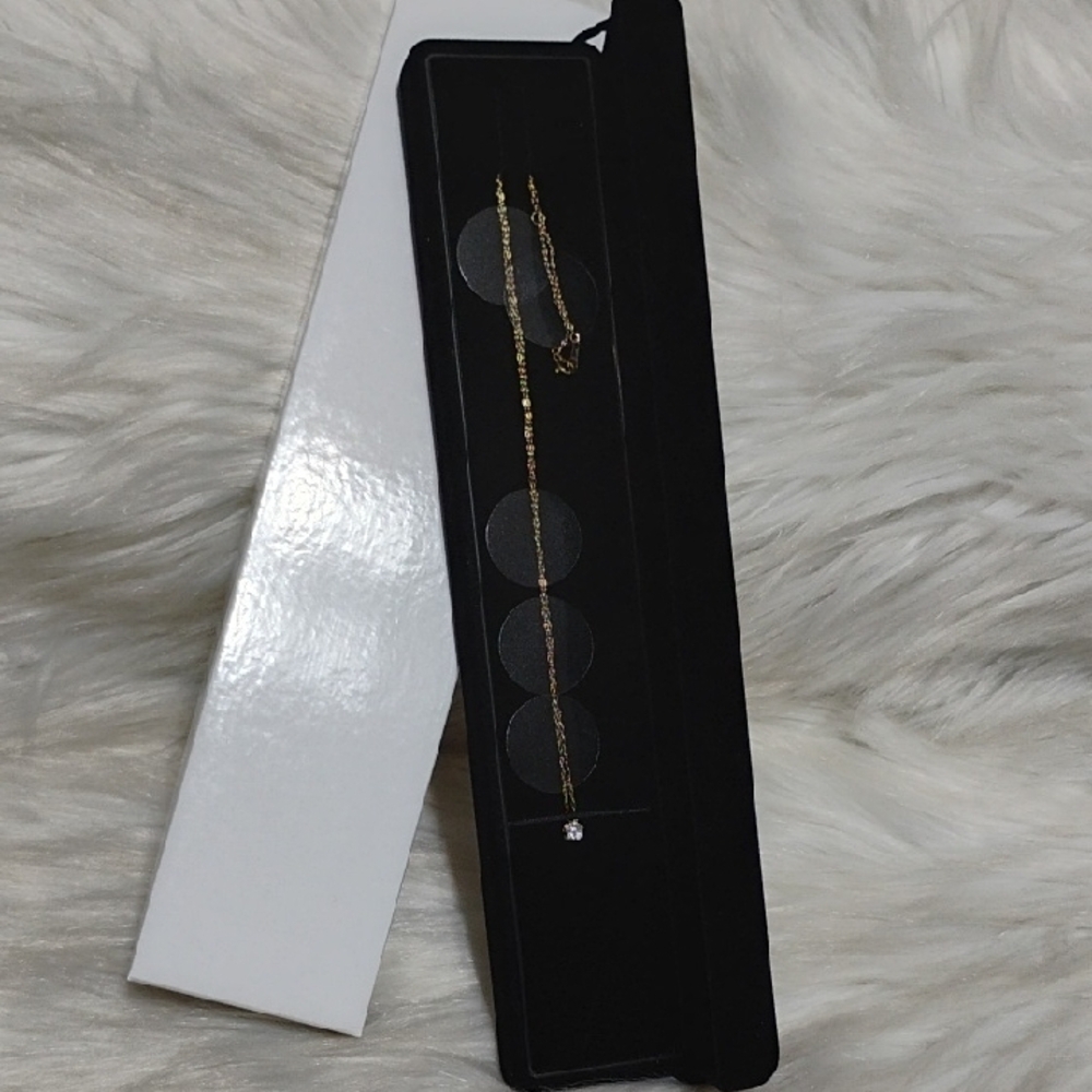 SALE! 18k Yellow Gold 6 Piece Diamond Cluster Necklace W Box - Picture 13 of 14